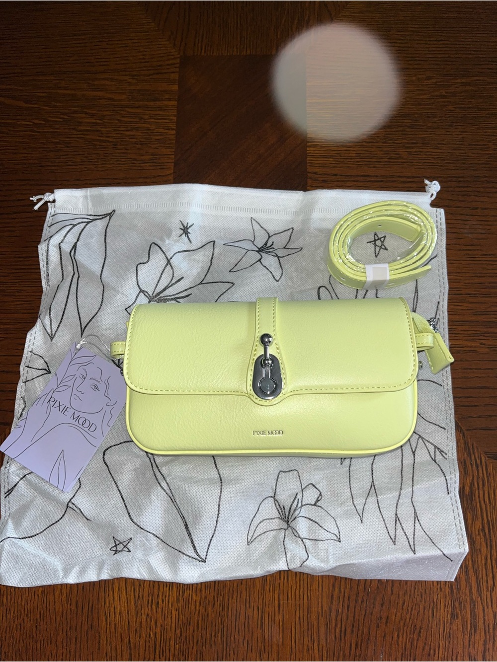 Pixie Mood Lemon Yellow Crossbody with Turn-Lock Accent